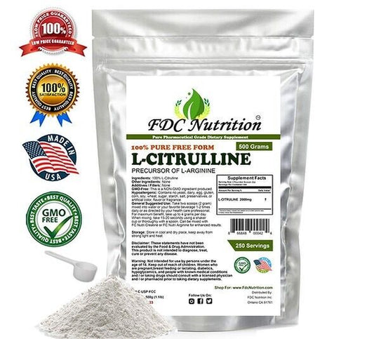 FDC NUTRITON PURE L-Citrulline (Base) Powder - (500 Grams)