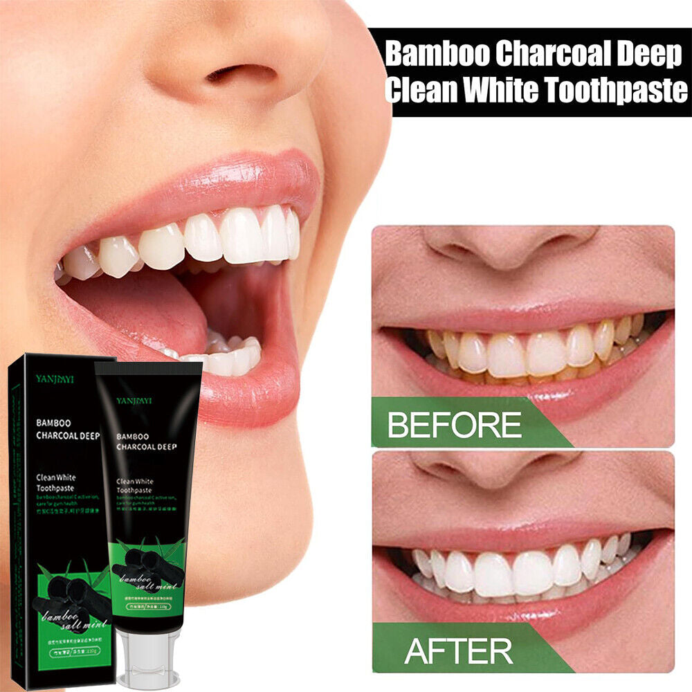 Activated Bamboo Charcoal Teeth Whitening Toothpaste Natural Black Oral Care