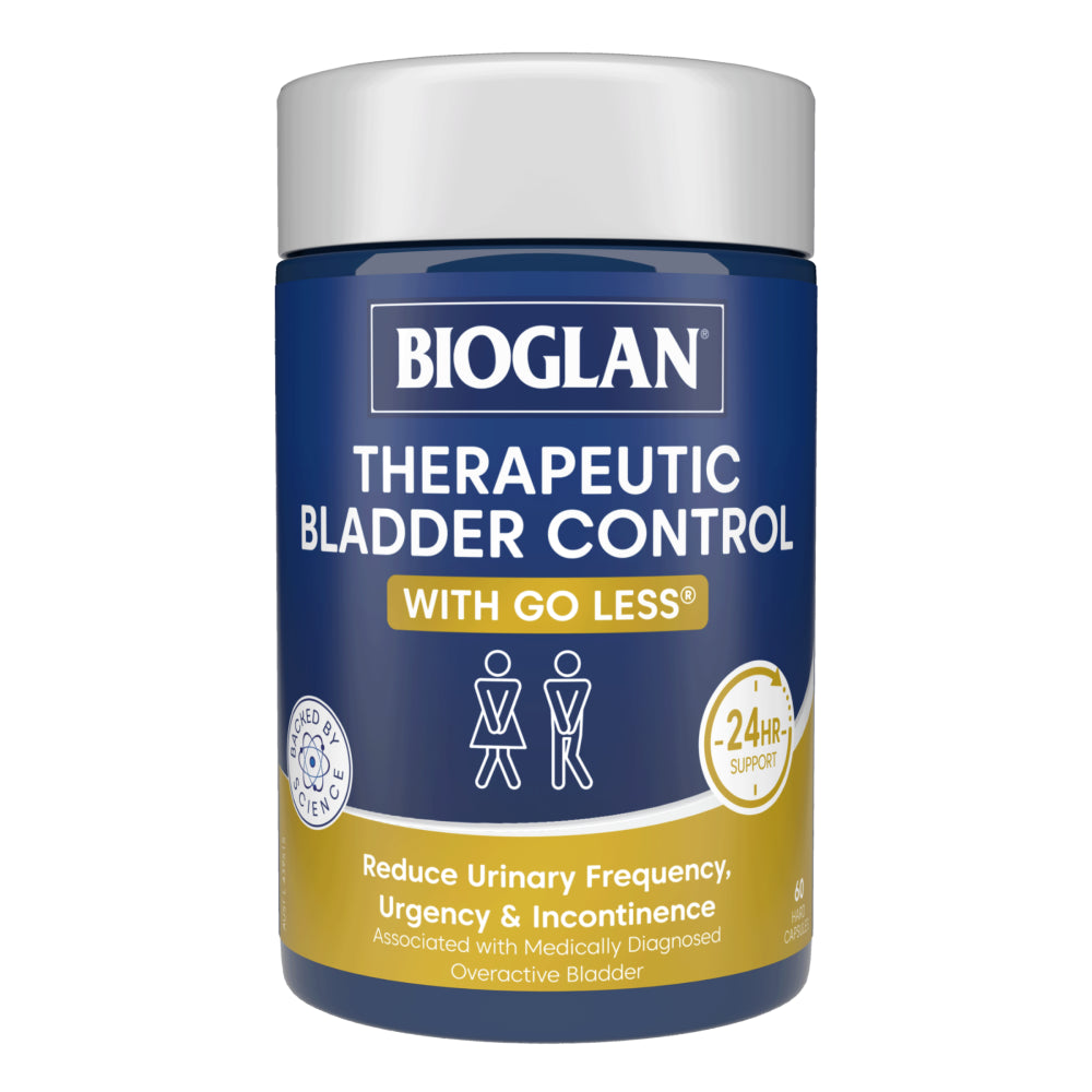 Bioglan Therapeutic Bladder Control 60 Capsules with Go Less 24 Hour Support