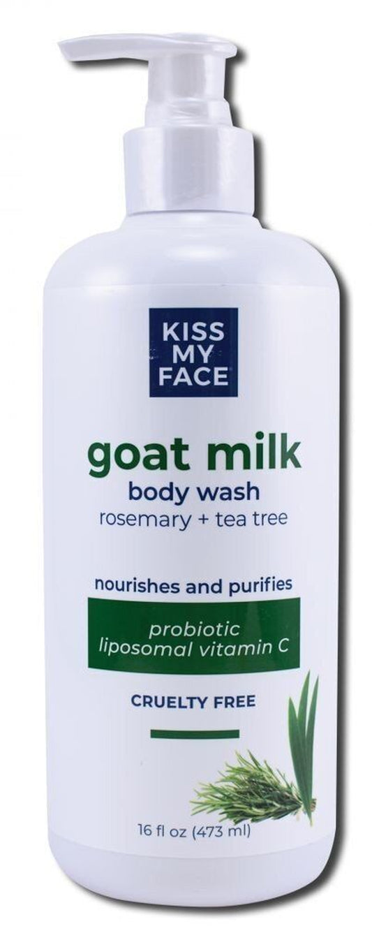 Kiss My Face Goat Milk Body Wash Rosemary + Tea Tree 16 Oz Liquid