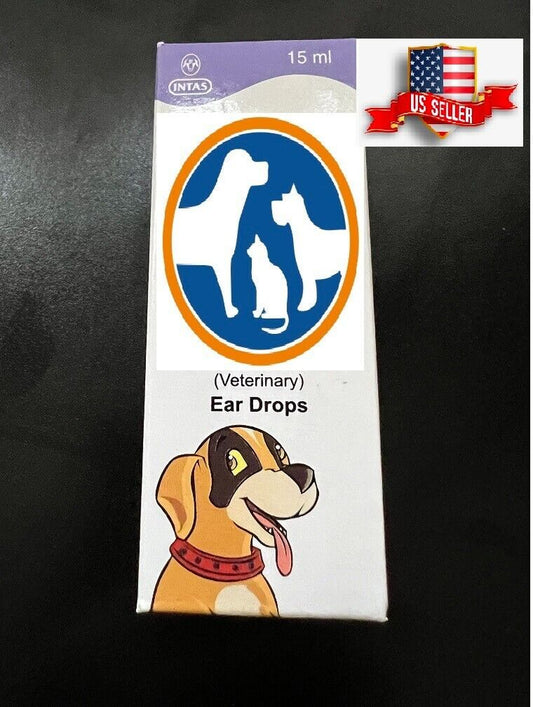 DOG CAT Ear Drops Infection Antibiotic Treatment Medicine Yeast Fungus Itching