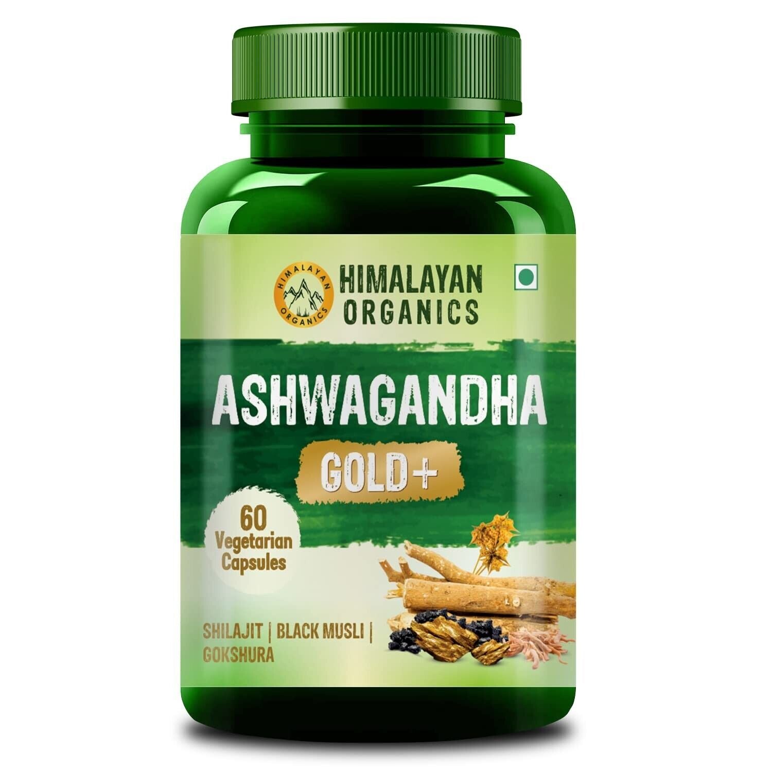 Organic Ashwagandha Gold plus Supports Strength Energy Immunity 60 Veg Capsules