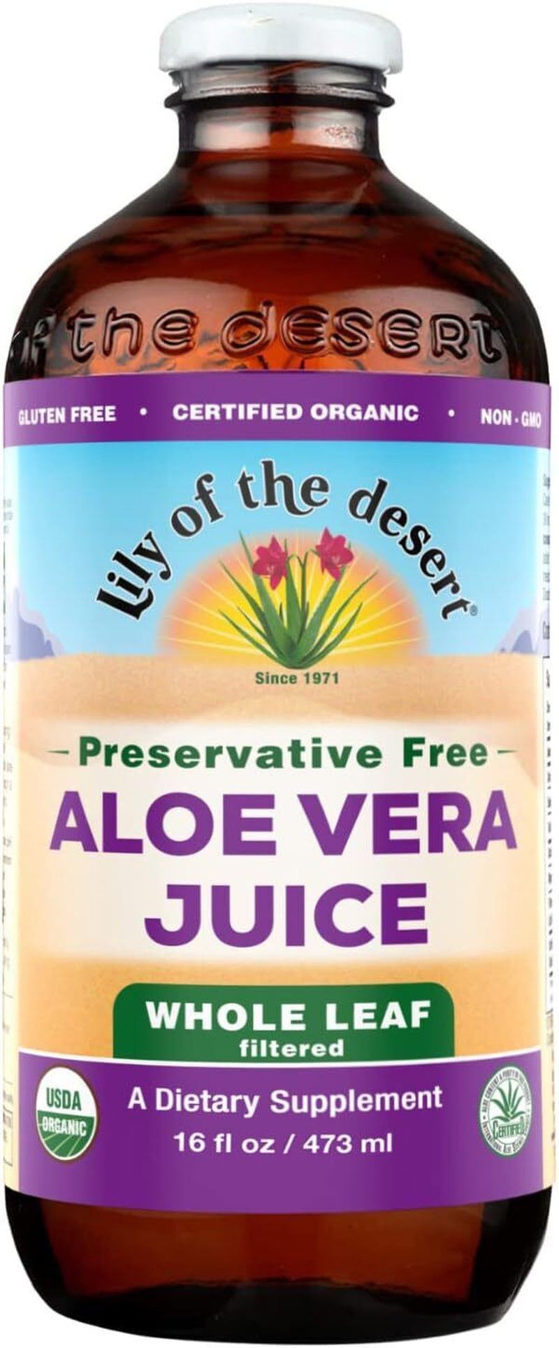 Lily of the Desert Aloe Vera Juice Whole Leaf, 16 Fluid Ounce