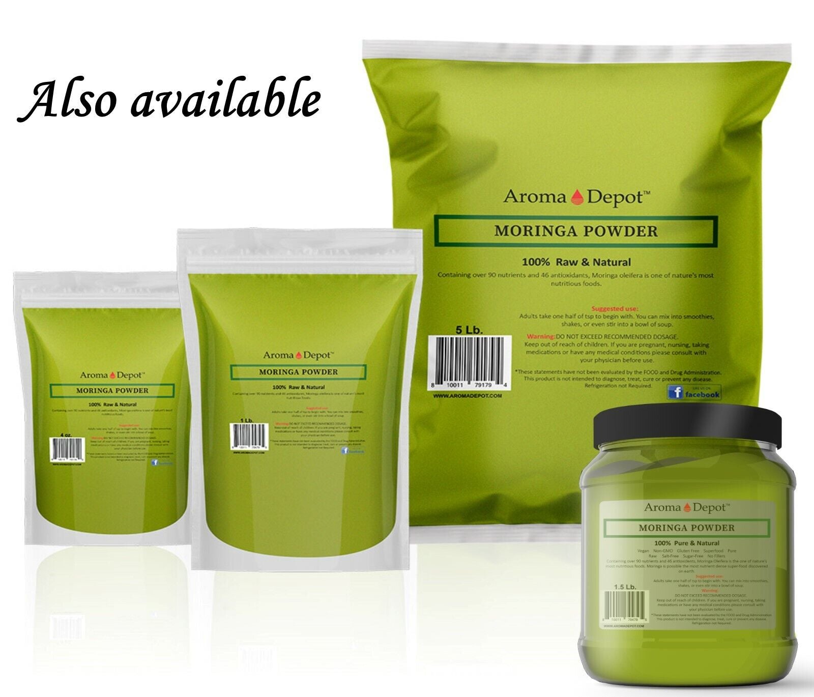 Moringa Powder Oleifera Leaf 100% Pure Natural Superfood Gluten Free