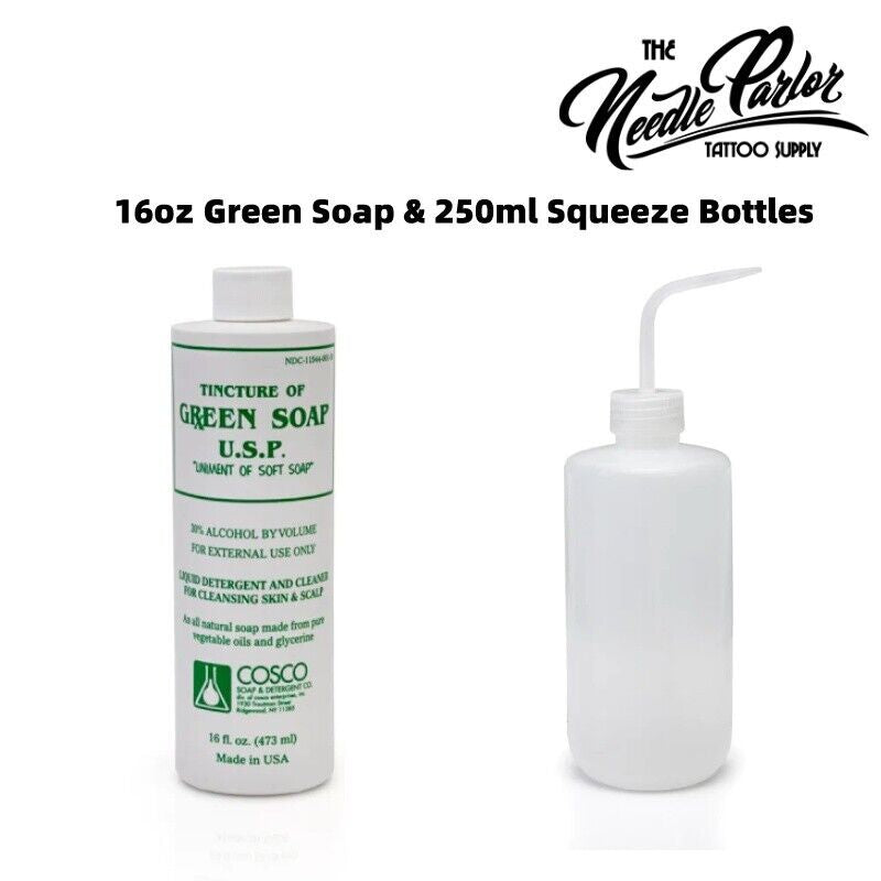 16Oz Pure Cosco Tincture Green Soap with 250Ml Squeeze Bottles (Made in USA)