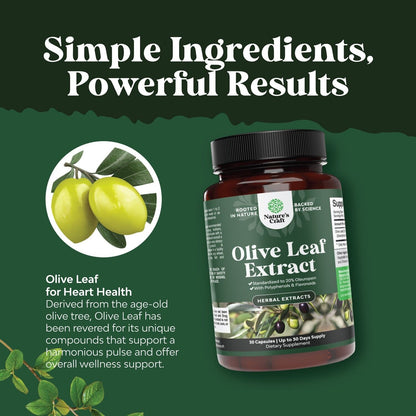 Olive Leaf Extract Capsules - Potent  High Strength Antioxidant Supplement