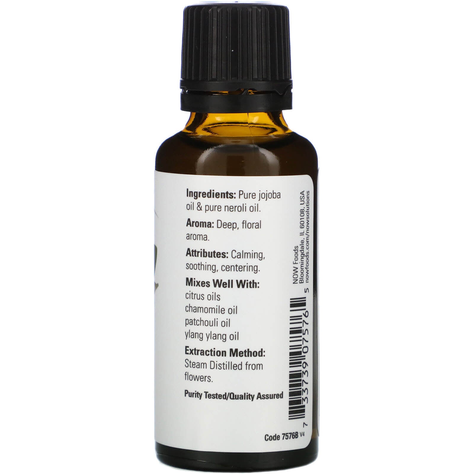 Neroli Essential Oil NOW 7.5% Oil Blend with Jojoba Oil 1Oz 30Ml Floral Calming