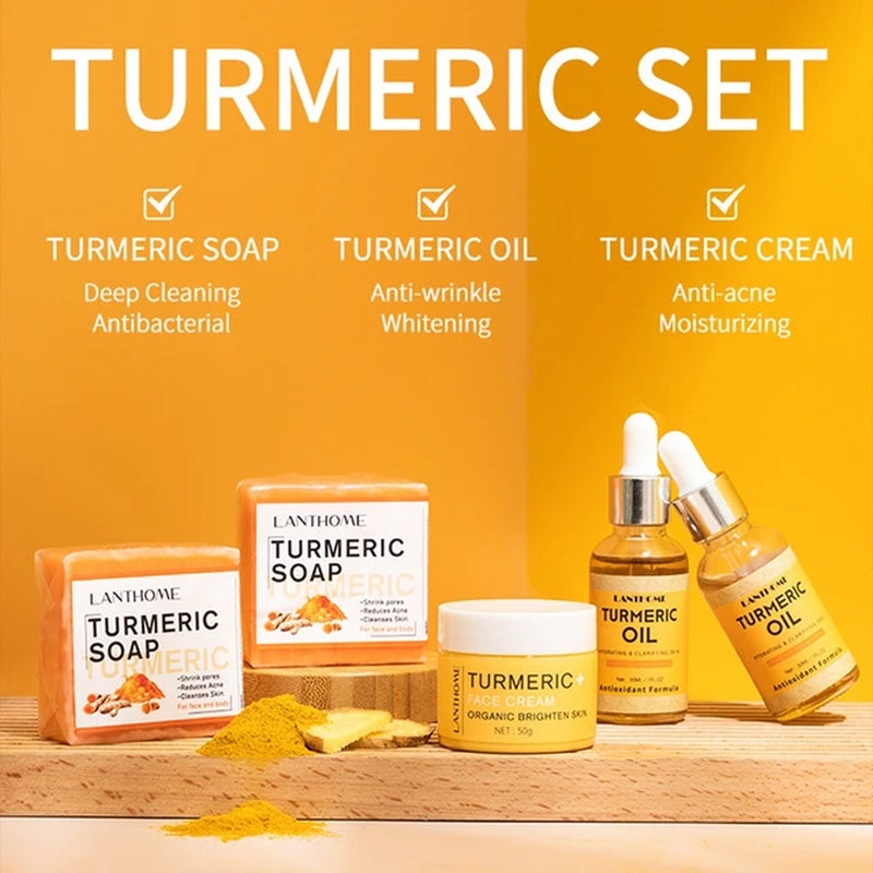 Turmeric Set (Oil + Soap + Face Cream) Brightening, Spot fading