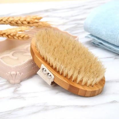 Eco Wooden Body Brush Natural Boar Bristle Organic Dry Skin Body Brush Bamboo