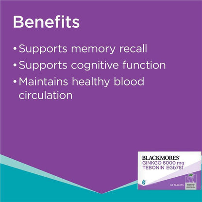 Blackmores Ginkgo 6000Mg 30 Tablets