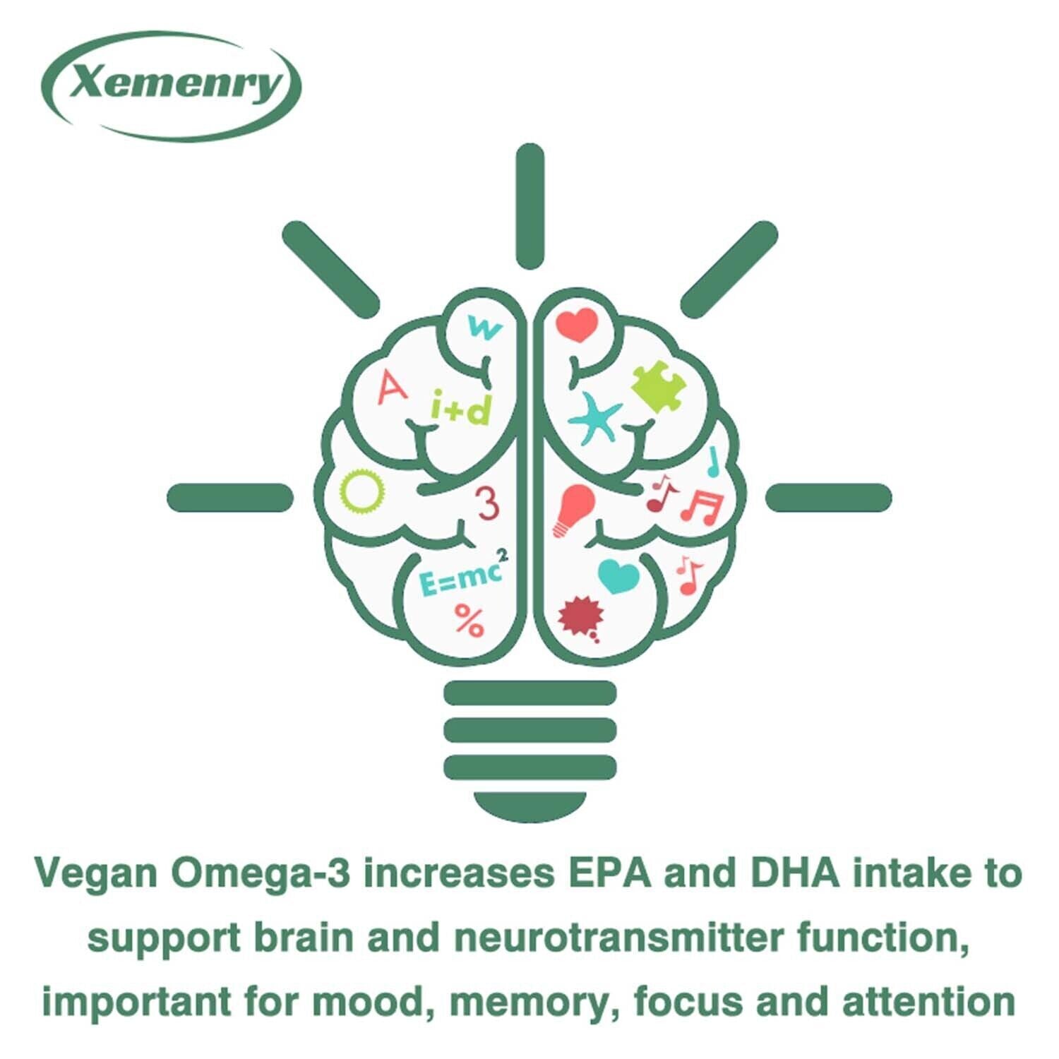 Vegan Omega-3 Algae Oil Capsules 475Mg - EPA, DHA - Heart, Bone and Joint Health