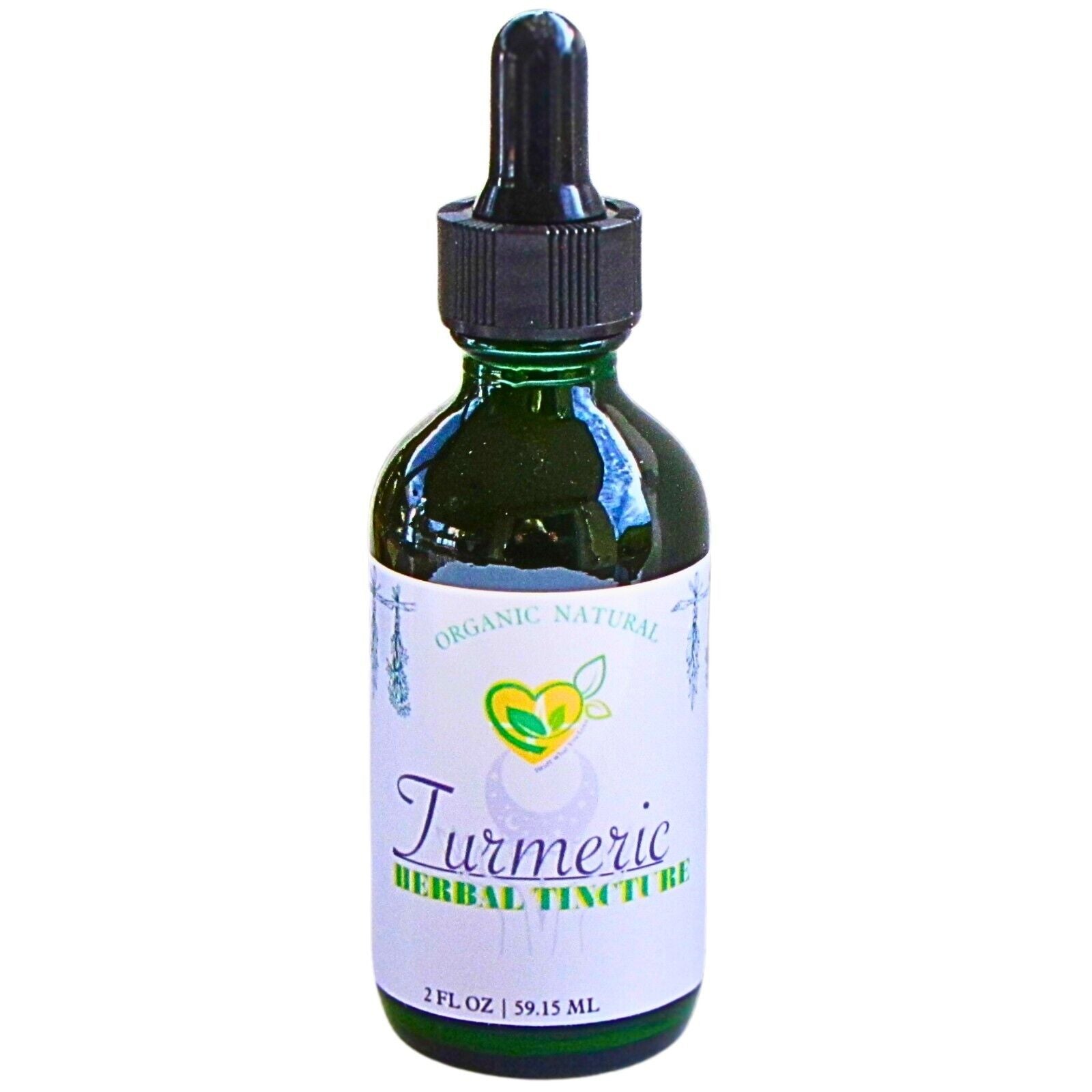 Turmeric Tincture Organic Liquid Herbal Drops Pain Digestive Heart Brain Aid 2Oz