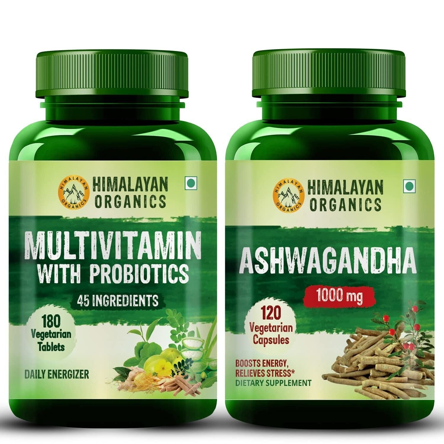 Combo Multivitamin with Probiotics Tablets Ashwagandha 1000Mg Capsules Set of 2