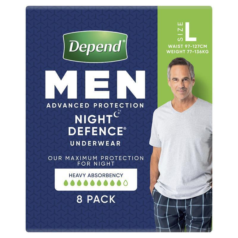 Depend Underwear Realfit Night Defence Male Large 8 Pack