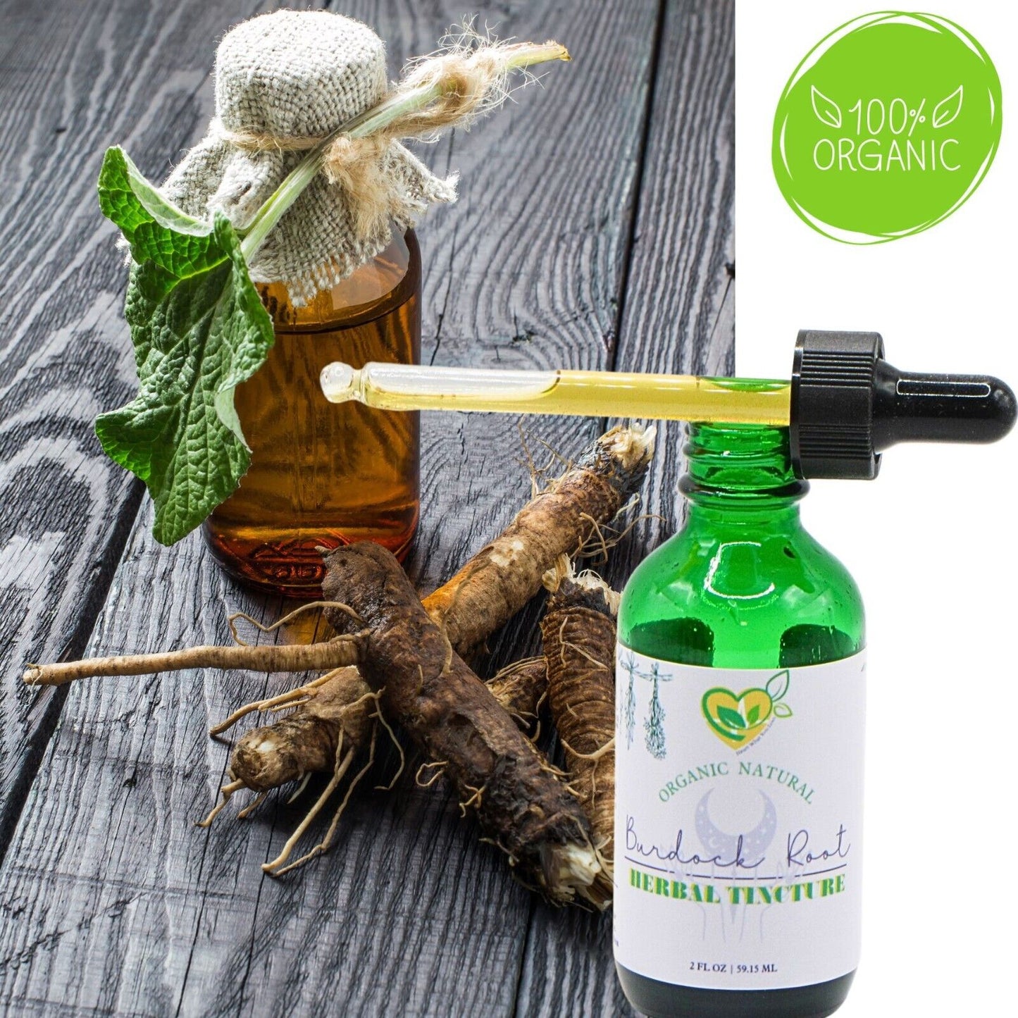 Organic Burdock Root Tincture Mega Liquid Drops Herbal Extract DETOX Plant-Base