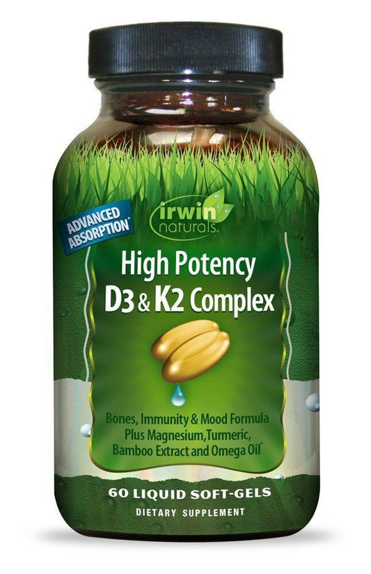 Irwin Naturals High Potency D3 & K2 Complex 60 Liquid Softgel