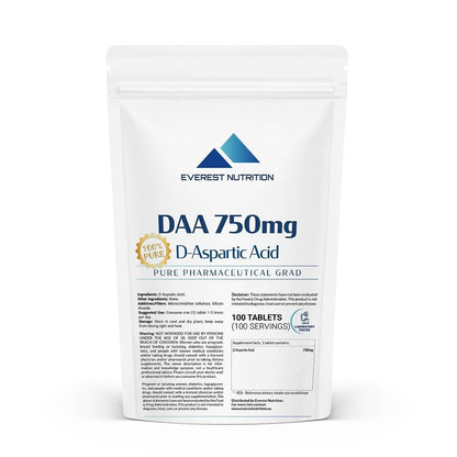 DAA D ASPARTIC ACID 750Mg TABLETS TST MALE HORMONE BOOSTER