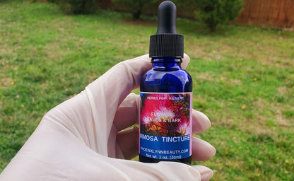 Mimosa Tincture Flower, Bark, Leaves Silk Tree, Alcohol Free Calming 1Oz.