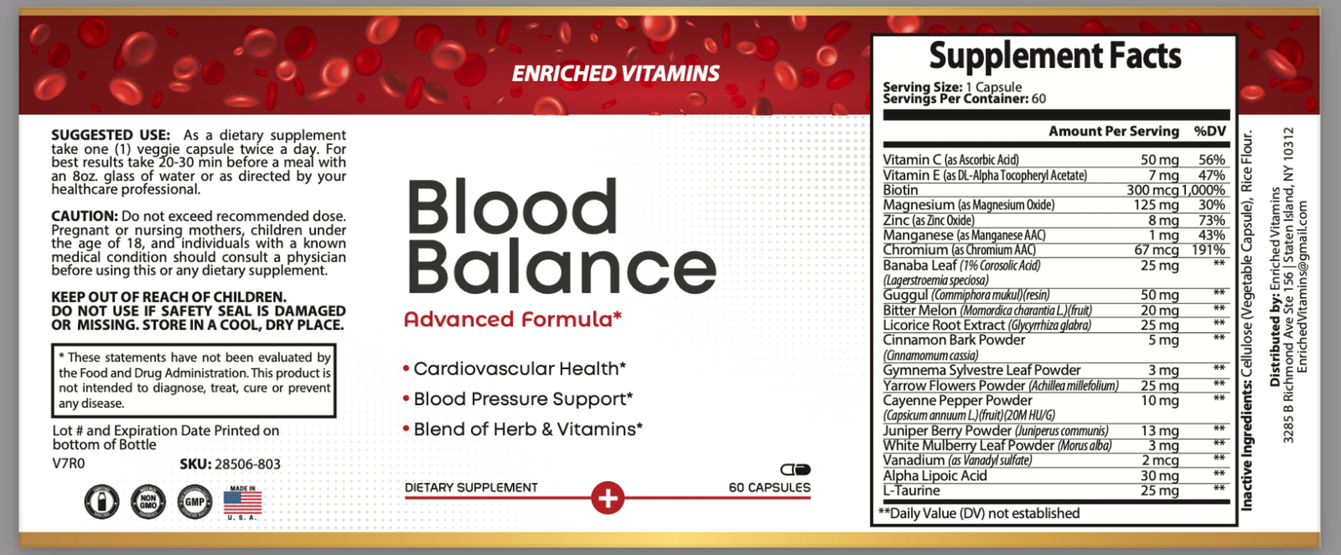 Blood Balance Formula All Natural Cardiovascular Support Blood Sugar Support