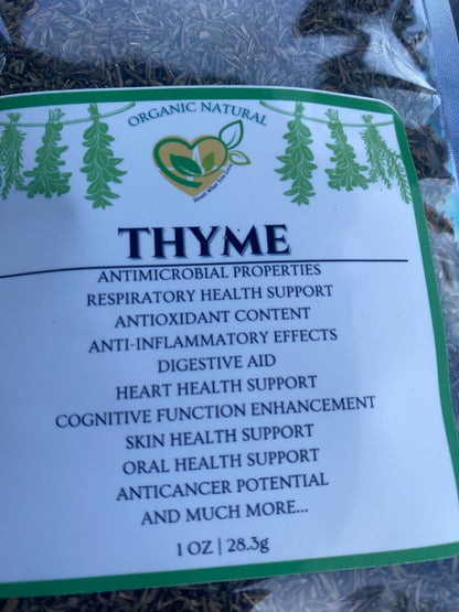 Thyme Leaf Natural Herb Organic Dried Cut 28.3G | 1 OZ Aromatic Medicinal Aid