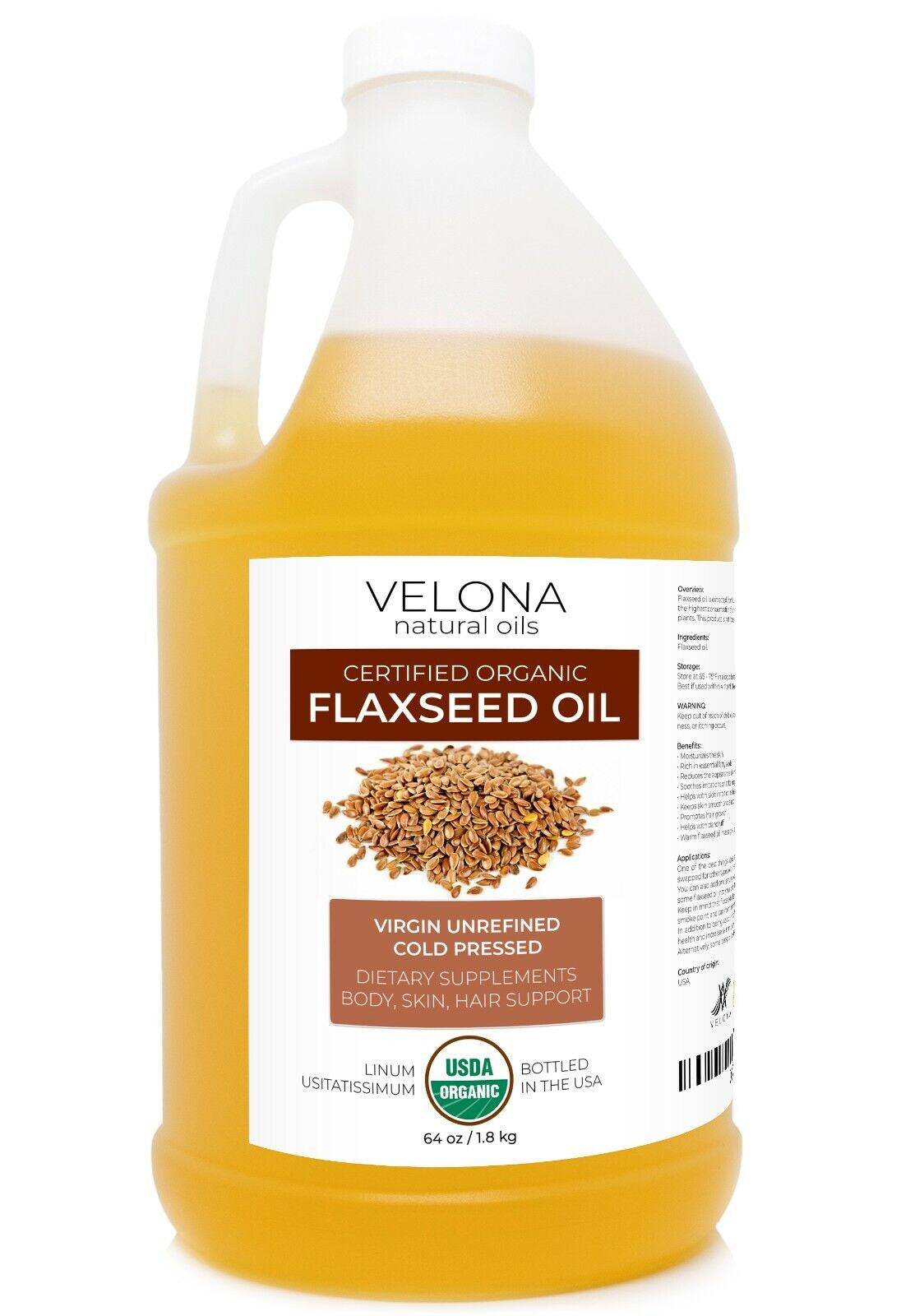 Flaxseed Oil 2 Oz - 7 Lb | 100%  Pure USDA Certified Organic