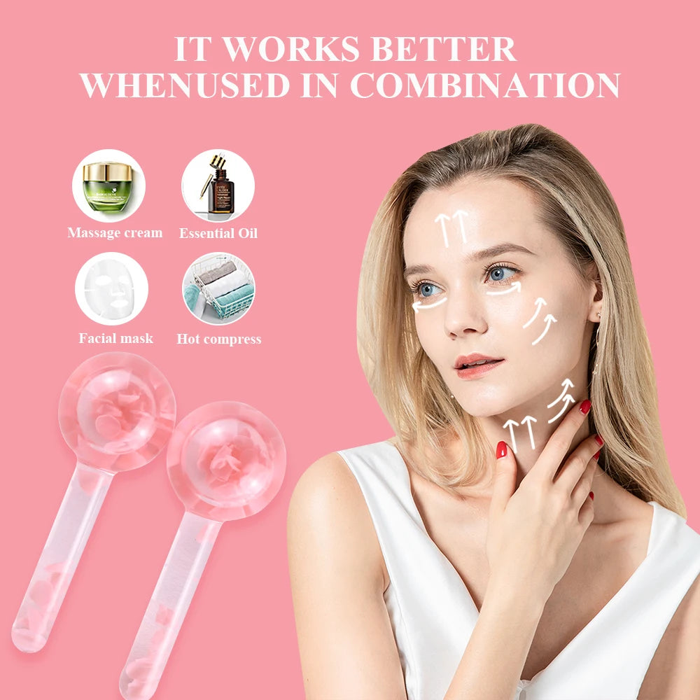 Facial Ice Globes Cryo Facial Roller for Hot & Cold Facial Massage 