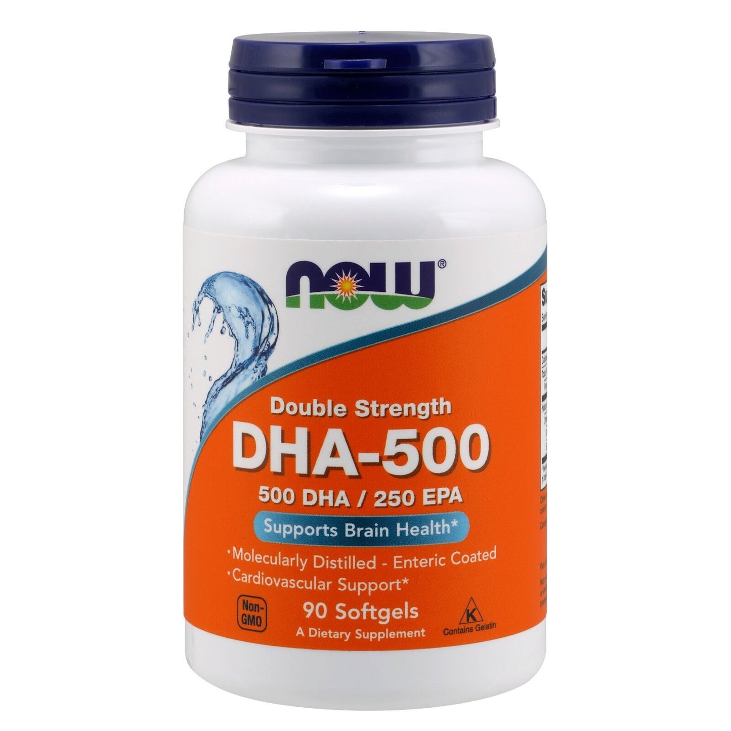 NOW Foods DHA Doble Fuerza, 500 Mg, 90 Cápsulas Blandas