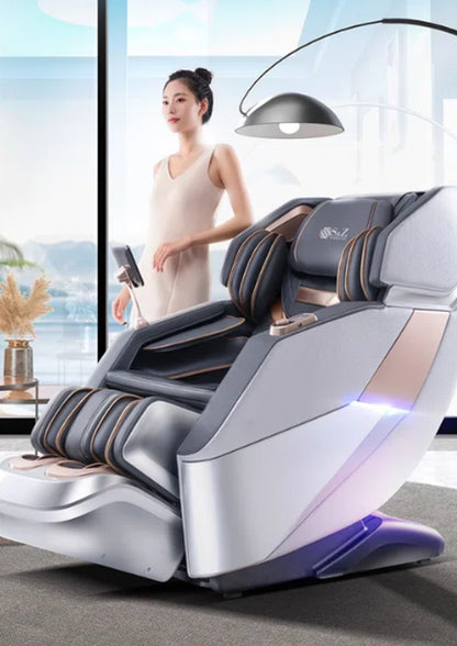 4D Massage Chair 60" Track Zero Gravity, Shiatsu Recliner AI Care, Voice Control