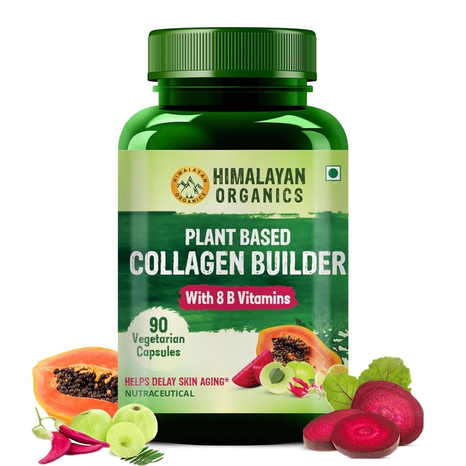 90 Capsules Plant Based Collagen Builder 8 B Vitamins for Hair Skin Supplement