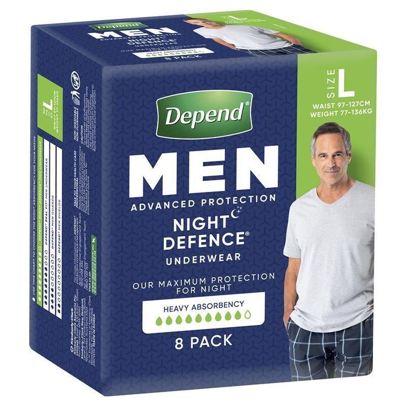 Depend Underwear Realfit Night Defence Male Large 8 Pack