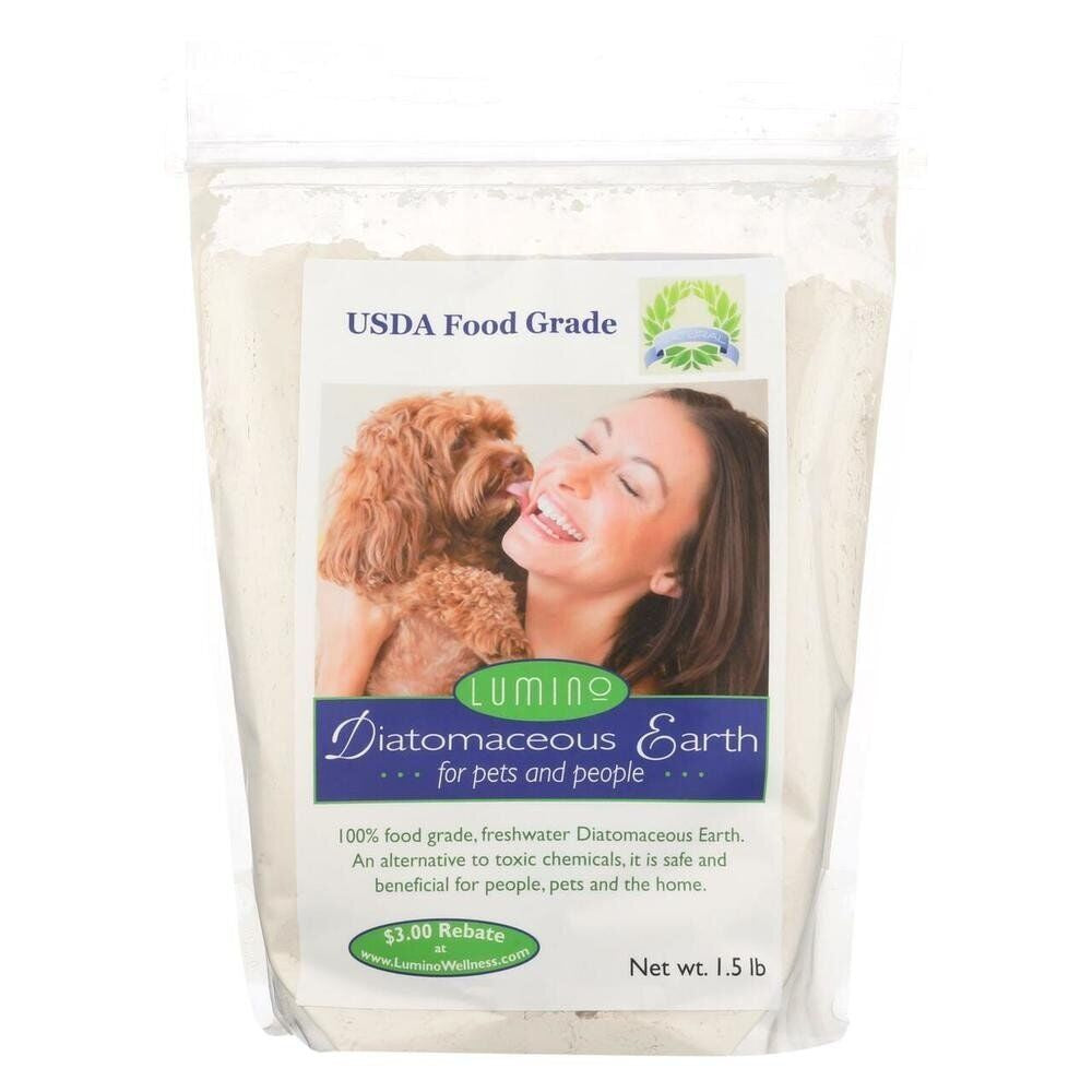 Lumino Wellness Food Grade Diatomaceous Earth for Pets & People 1.5 Lb Powder