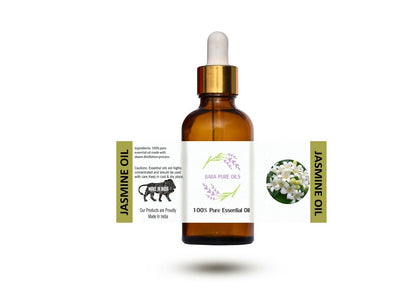 JASMINE PURE NATURAL OIL PURE ORGANIC in DROPPER AMBER BOTTLE from INDIA