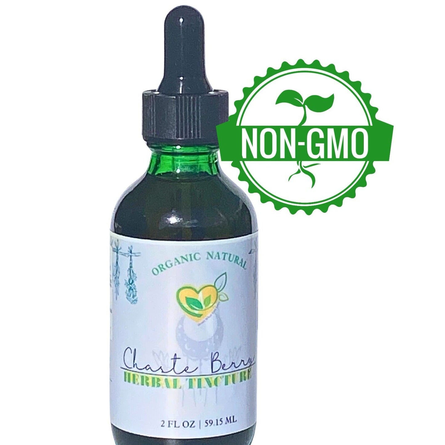 Chaste Berry Tincture Organic Liquid Herbal Drops 2 Oz Vasmotor Hormone Aid