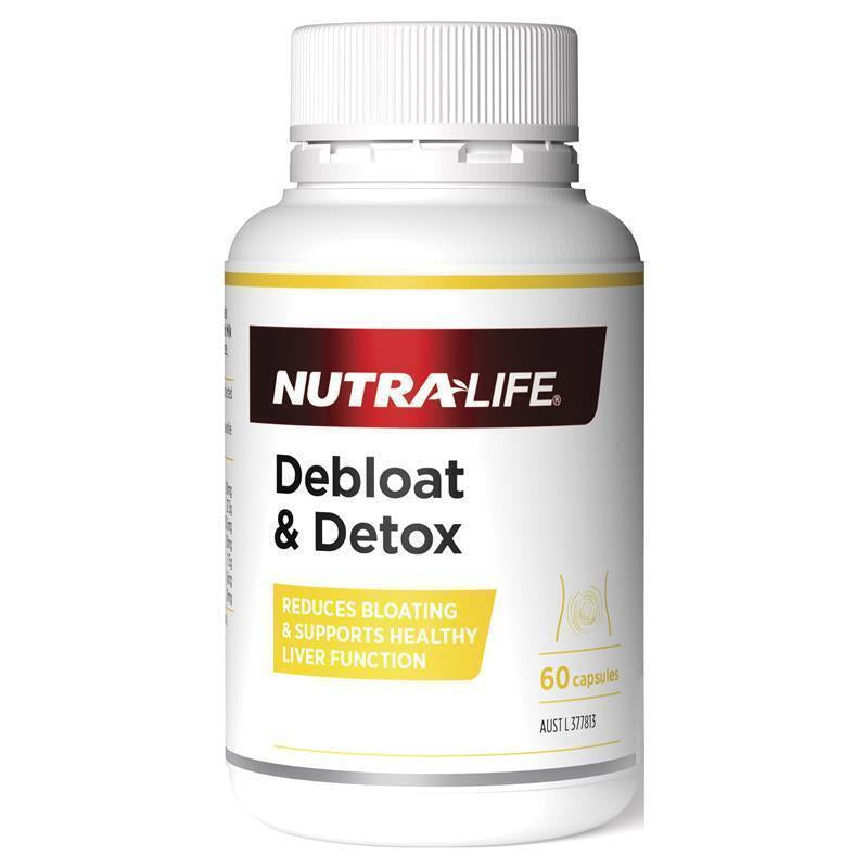 New Nutralife Debloat & Detox 60 Capsules Nutra-Life Gut & Liver Health