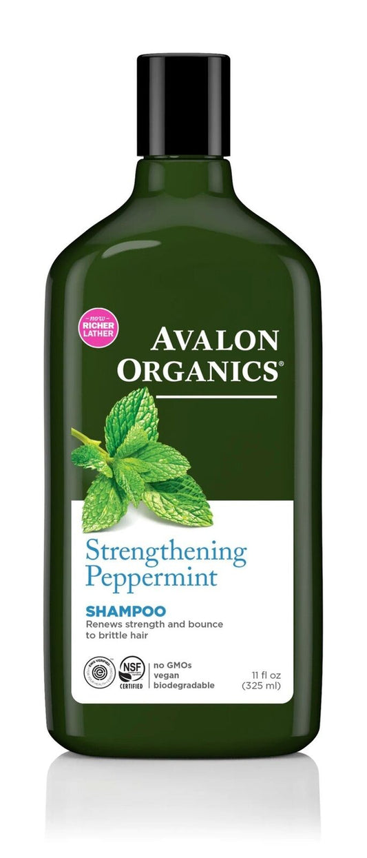 Avalon Organics Strengthening Peppermint Shampoo 11 Oz Liquid