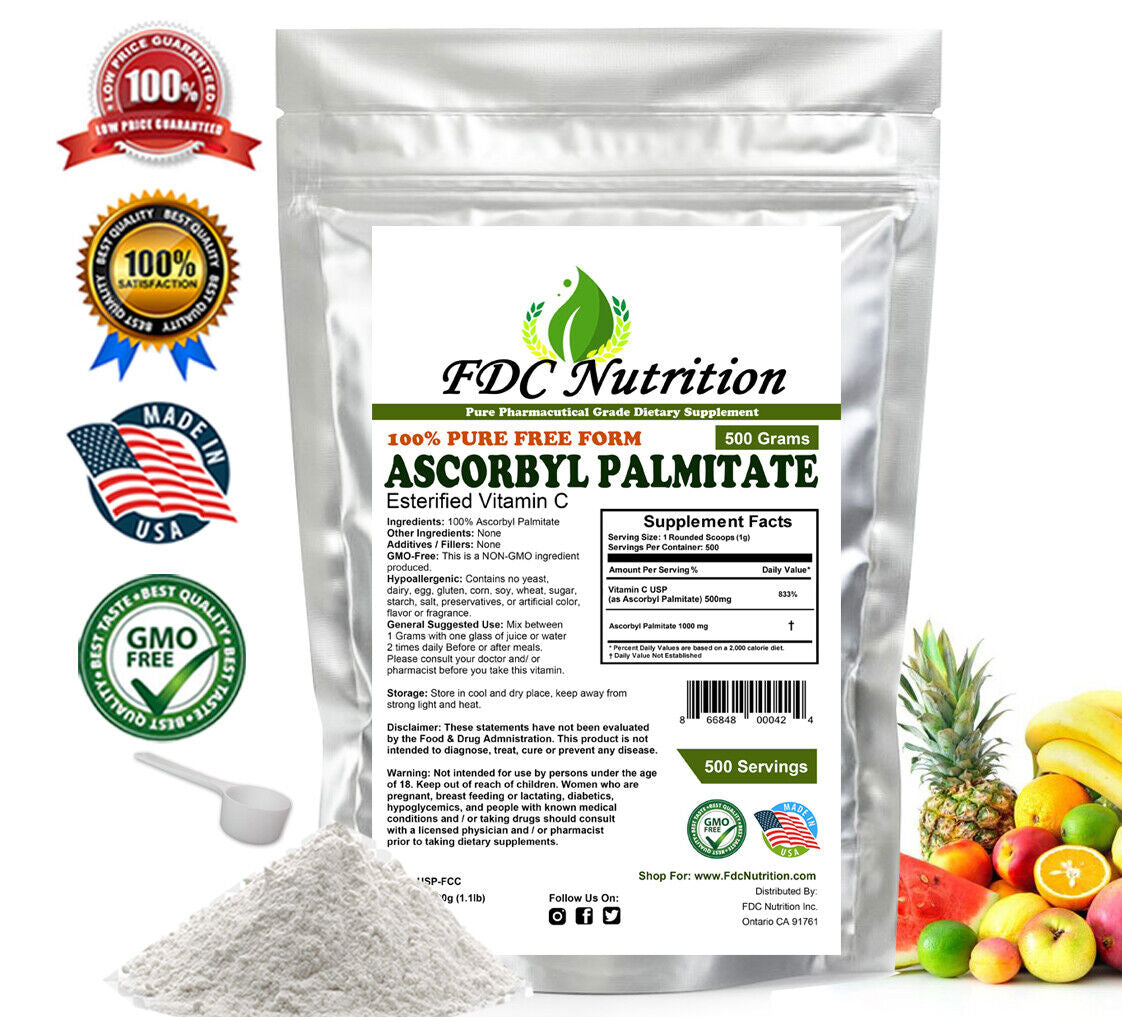 Ascorbyl Palmitate (Vitamin C Ester) 100% Pure Powder 500 Grams Each