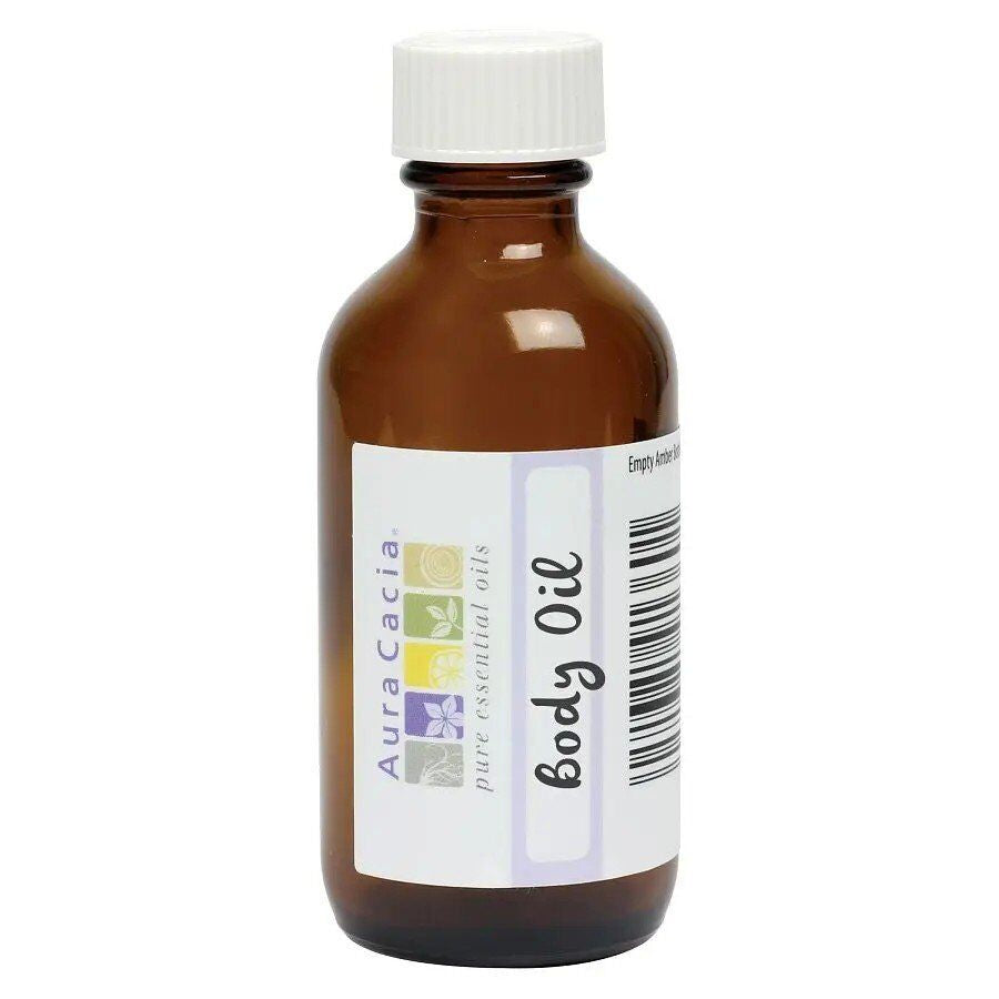 Aura Cacia Amber Bottle with Writable Label 2 Oz Bottle