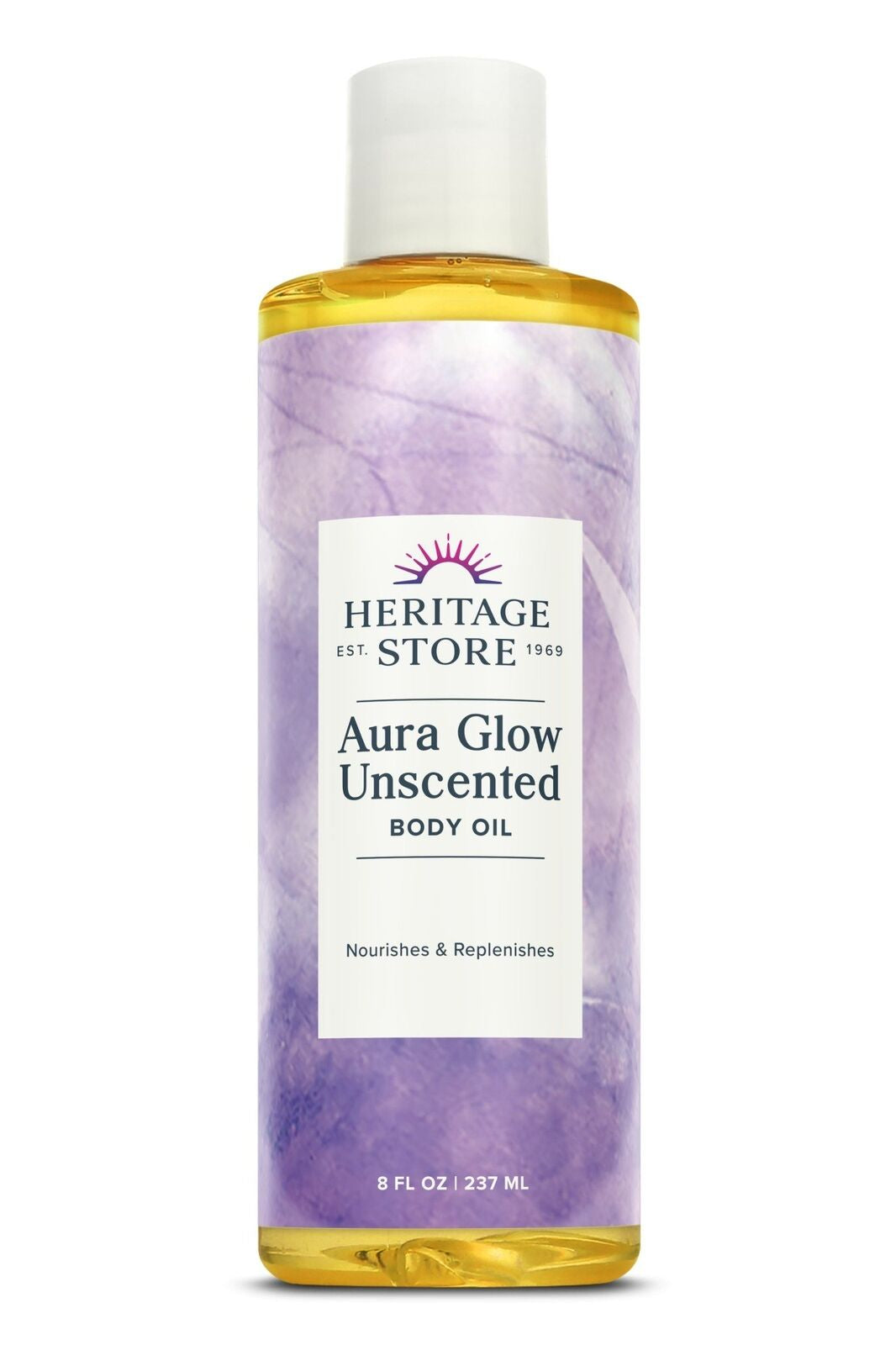 Heritage Store Aura Glow Massage Oil-Unscented 8 Oz Liquid