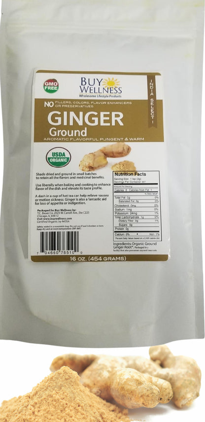 100% PREMIUM ORGANIC Ginger Root Ground Ginger Powder 1Oz -5 LBS