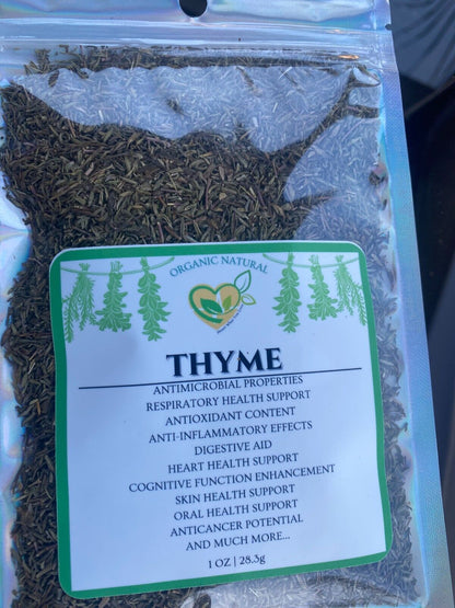 Thyme Leaf Natural Herb Organic Dried Cut 28.3G | 1 OZ Aromatic Medicinal Aid