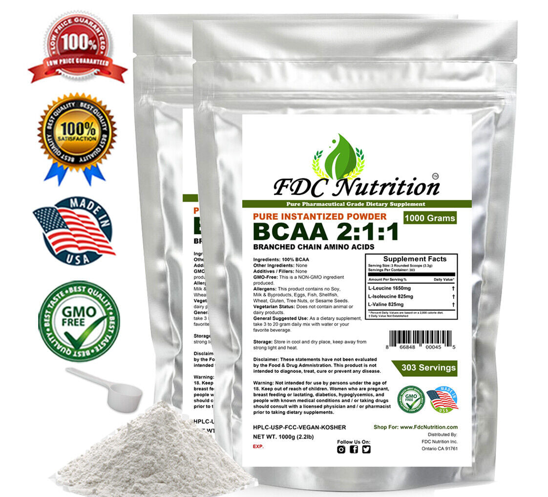 ALL SIZE BRANCHED CHAIN AMINO ACIDS - BCAA FREE FORM - PURE KOSHER POWDER