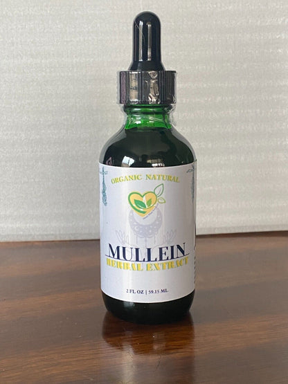 Mullein Leaf Non-Alcohol Extract Natural Liquid Drops 2 OZ Bottle Lungs Breath