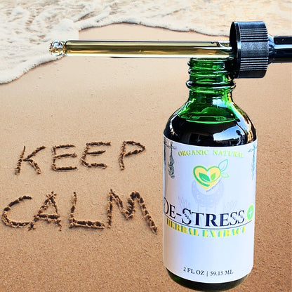 De-Stress plus Tincture Liquid Herbal Drops 2 Oz Natural Mood Stress Balance