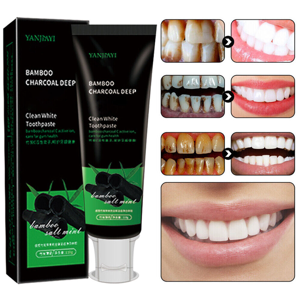 Activated Bamboo Charcoal Teeth Whitening Toothpaste Natural Black Oral Care