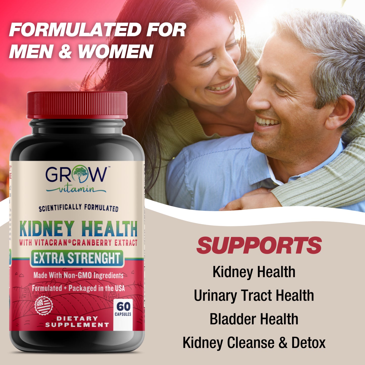 Organic Kidney Support- Herbal Natural Non-Gmo Repair & Cleanse Supplement