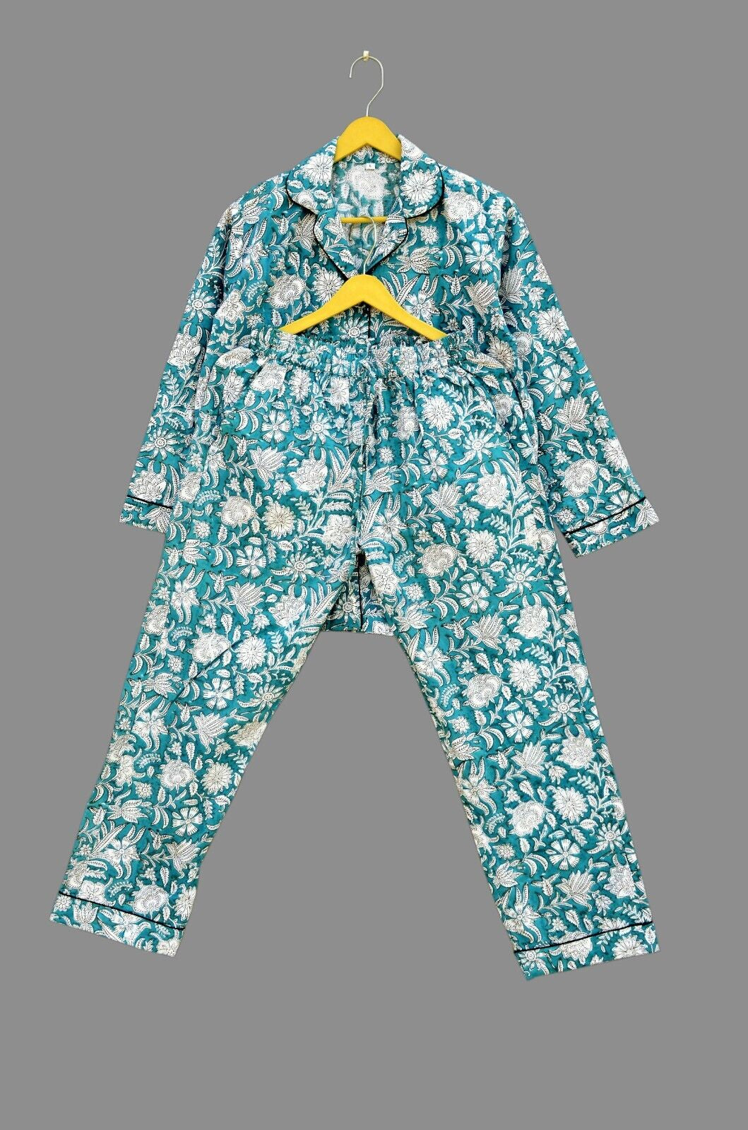 Natural Cotton Pyjama Set Individually Hand Made and Printed in India