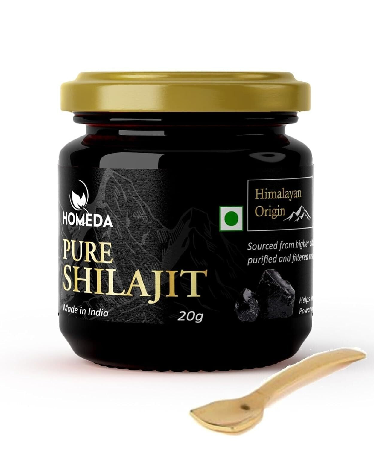 Shilajit Resin Himalayan 100% Pure 20 G Highest Potency Fulvic Acid Lab Tested