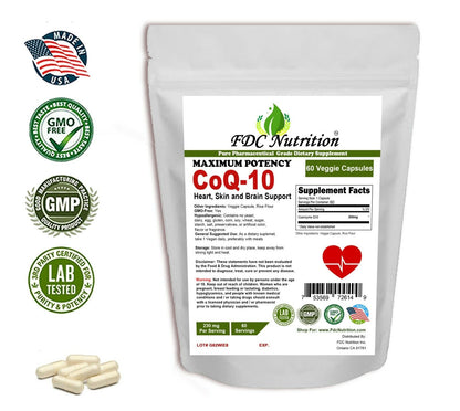 New Coq-10 200Mg 60 Vegan Capsule Coq10 Coenzyme Heart Support Made in USA