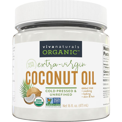 Organic Coconut Oil, Cold-Pressed Virgin