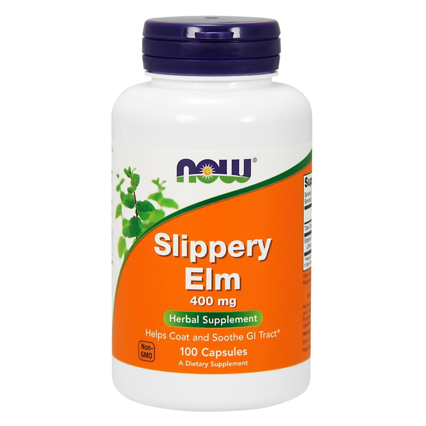 NOW Foods Slippery Elm, 400 Mg, 100 Veg Capsules